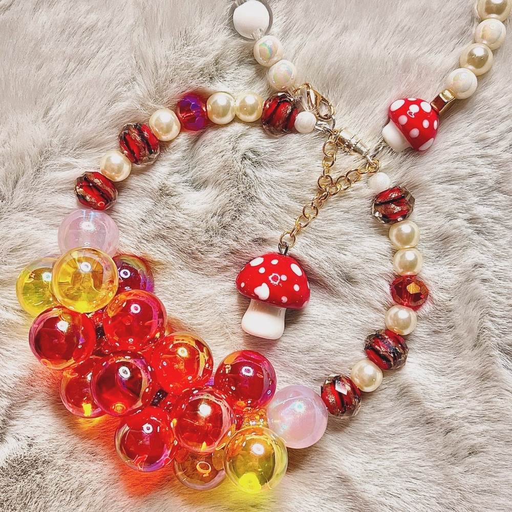 Colorful Mushroom Bead Ornament